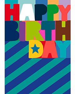 Papersalad Happy Birthday Blue Chevrons